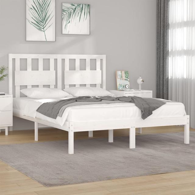 Jalmi Bed Frame Bed 17 Stories Size: Small Double (4'), Colour: White on Productcaster.