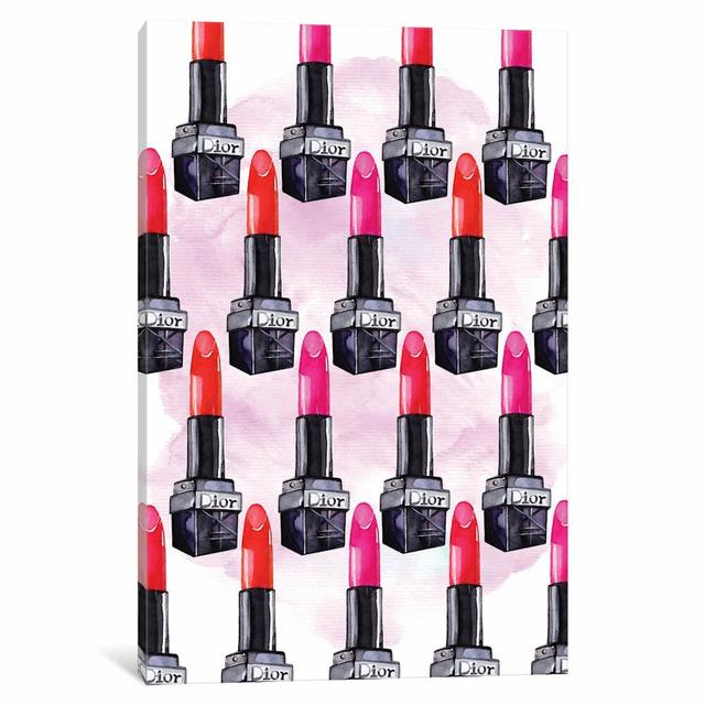 Leinwandbild Lipstick Dior Collection East Urban Home Größe: 101,06 cm H x 66,04 cm B x 1,91 cm T on Productcaster.