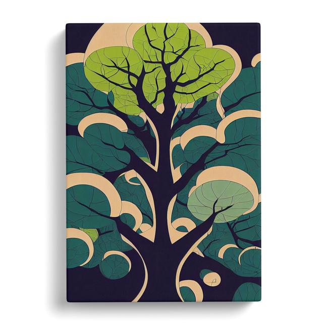 XC1022-3773X Retro Abstract Tree No.2 - Wrapped Canvas Graphic Art Marlow Home Co. Size: 60cm H x 40cm W x 3cm D on Productcaster.