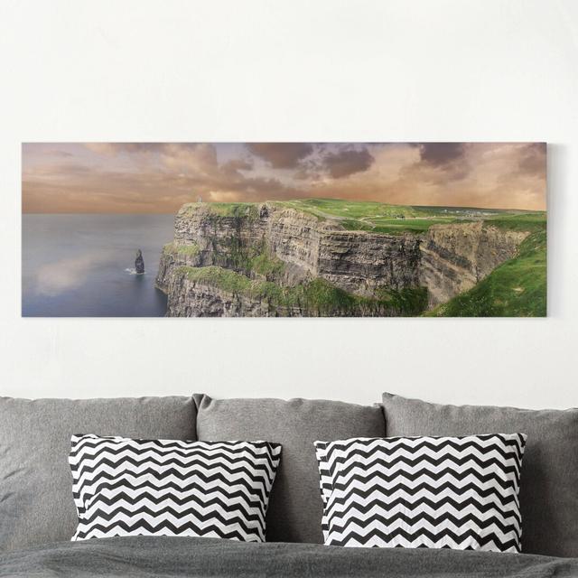 Cliffs of Moher - Wrapped Canvas Graphic Art Longshore Tides Format: 260g/m² canvas, Size: 50cm H x 150cm W on Productcaster.