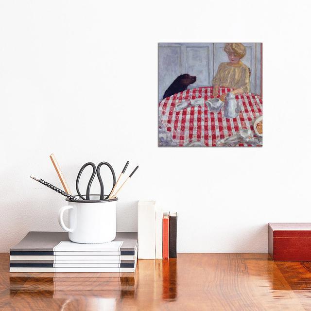 The Red Checked Table Cloth, Or The Dog'S Dinner, 1910 by Pierre Bonnard - Wrapped Canvas Print ClassicLiving Size: 30.48cm H x 30.48cm W x 1.9cm D on Productcaster.