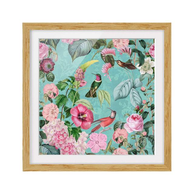 Vintage Collage - Hummingbirds in Paradise - Picture Frame Graphic Art Bay Isle Home Size: 30cm H x 30cm W x 2cm D, Frame Option: Brown on Productcaster.