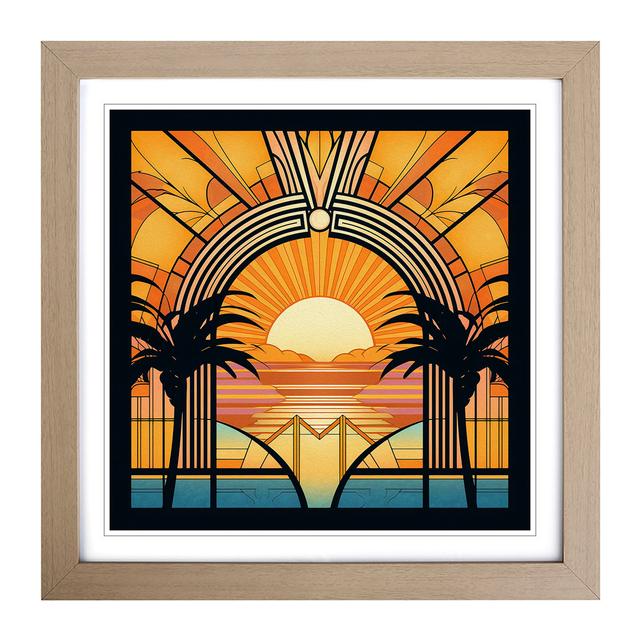 Sunrise Art Deco No.12 - Single Picture Frame Art Prints on Wood Marlow Home Co. Format: Oak on Productcaster.