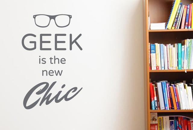 Geek Is The New Chic Wall Sticker Maturi Colour: Shiny Gold, Size: Large on Productcaster.