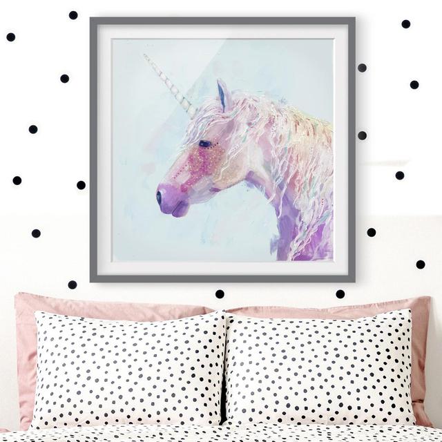 Mystic Unicorn II - Picture Frame Graphic Art Union Rustic Size: 30cm H x 30cm W x 2cm D, Frame Option: Grey Framed on Productcaster.