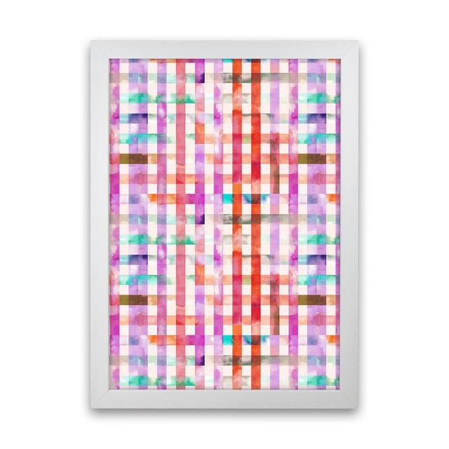 Gingham Vichy Pink - Print 17 Stories Frame Option: White Framed, Size: 46cm H x 34cm W x 3cm D on Productcaster.