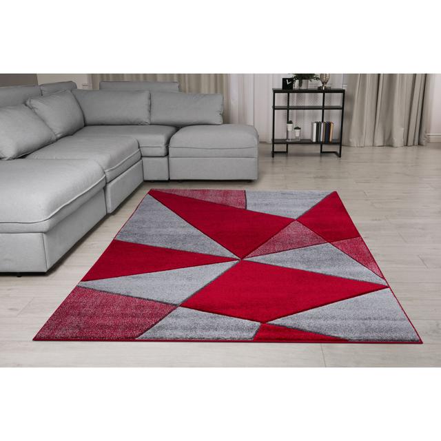 Gelinas Geometric Machine Woven 60cm X 110cm Area Rug George Oliver on Productcaster.