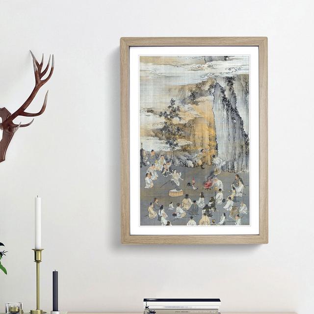 Luring the Sun Goddess from the Cave by Kono Bairei - Picture Frame Painting Print East Urban Home Frame Option: Oak Framed, Size: 36cm H x 27cm W x 2 on Productcaster.