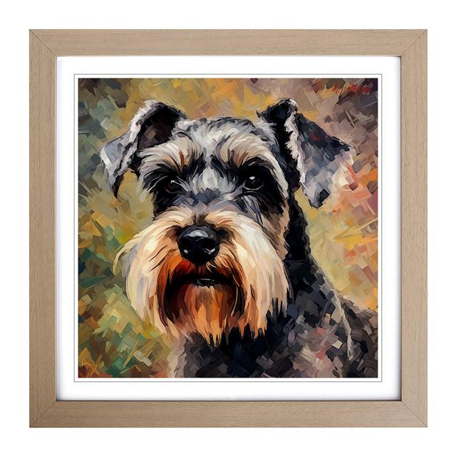 Schnauzer Post-Impressionism No.2 - Single Picture Frame Print on Wood Marlow Home Co. Frame Colour: Oak on Productcaster.