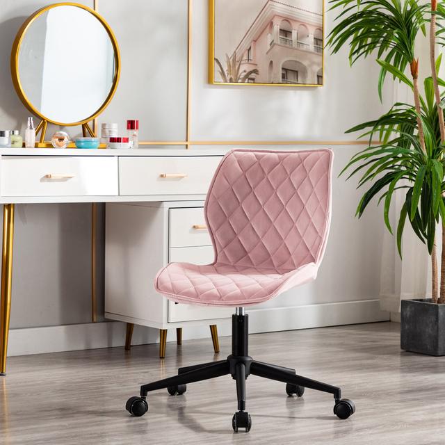 Alberson Office Chair Blue Elephant Upholstery Colour: Salmon Pink on Productcaster.