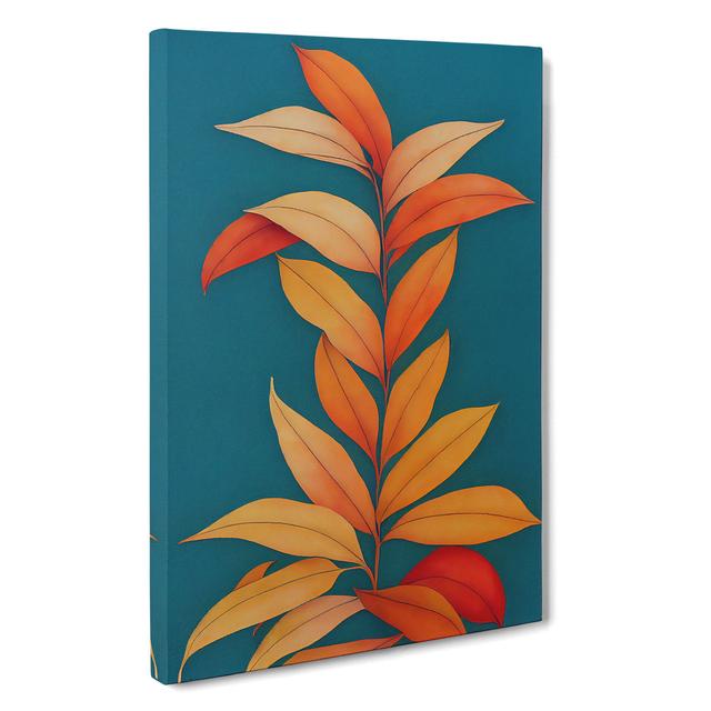 Pretty Leaves Art No.5 - Wrapped Canvas Graphic Art ClassicLiving Size: 50cm H x 35cm W x 3cm D on Productcaster.