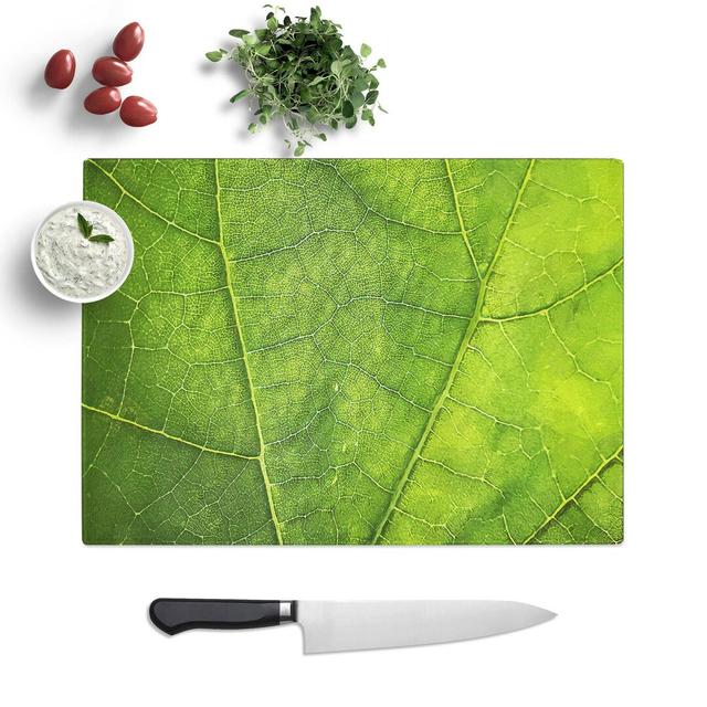 Tempered Glass Veins of a Leaf Chopping Board East Urban Home Size: 39 cm W x 28.5 cm L on Productcaster.