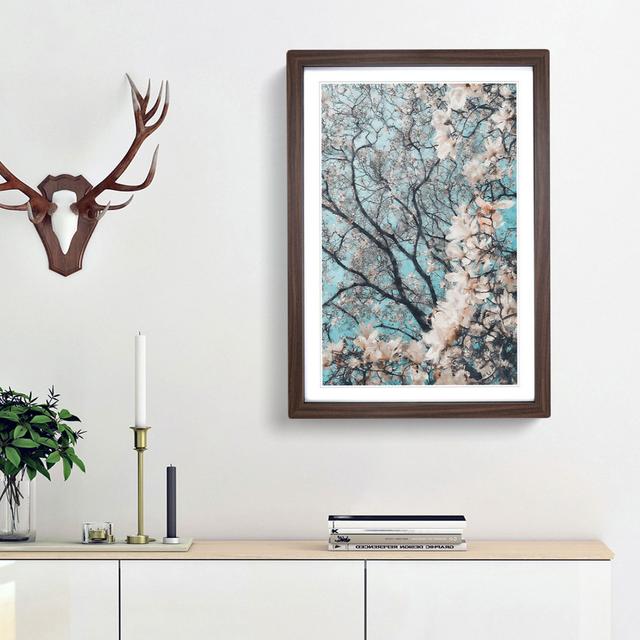 Pale Pink Magnolia Tree - Picture Frame Painting Print East Urban Home Size: 45cm H x 33cm W x 2cm D, Frame Option: Walnut Framed on Productcaster.