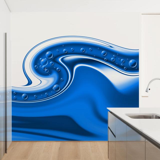 Blue Flow 1.92m x 1.92m Textured Matte Peel & Stick Wall Mural East Urban Home Size: 240" L x 240" W on Productcaster.