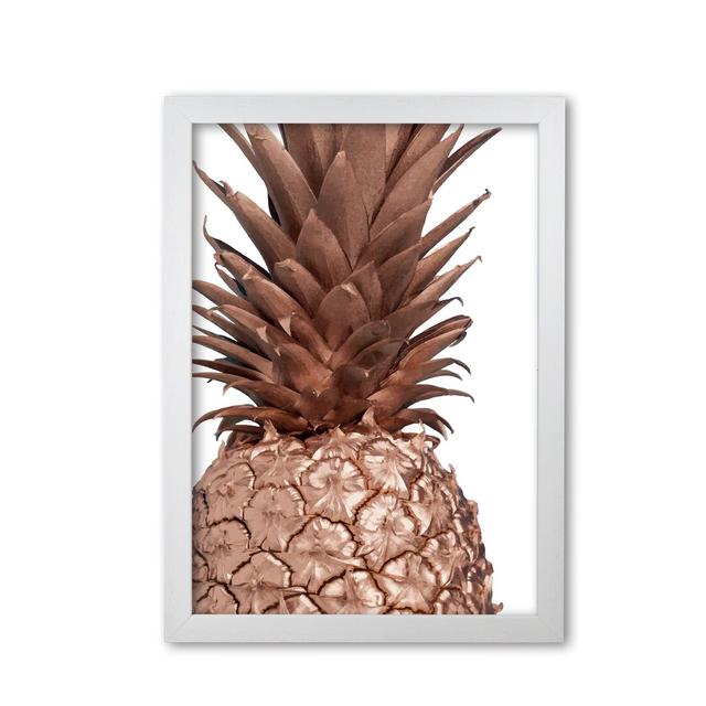 'Pineapple' Graphic Art East Urban Home Format: White Grain Frame, Size: 85 cm H x 60 cm W x 5 cm D on Productcaster.