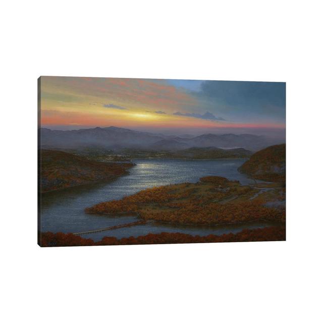 Sunrise over Iona Island from Bear Mountain by Ken Salaz - Wrapped Canvas Painting Alpen Home Size: 30.48cm H x 45.72cm W x 1.91cm D on Productcaster.