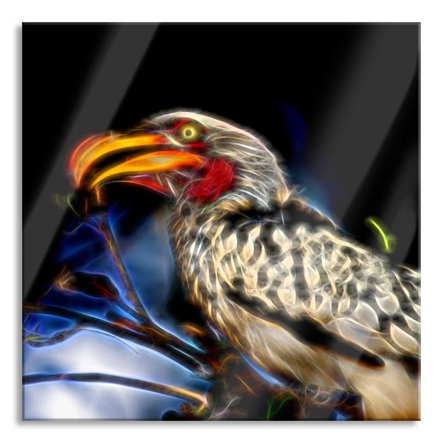 Exotic Yellow -Billed Coconut - No Frame Print on Glass Ebern Designs Size: 60cm H x 60cm W x 0.4cm D on Productcaster.