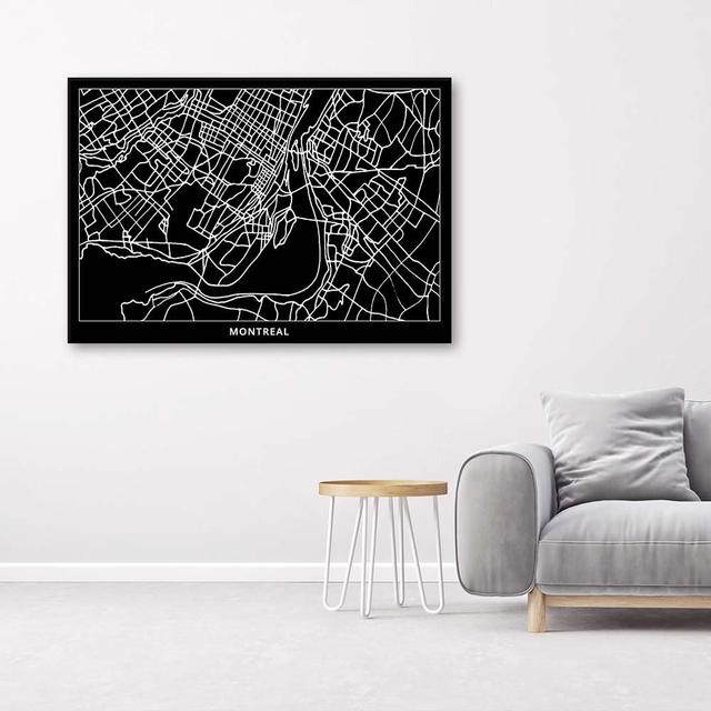 Leinwandbild City Map Montreal Happy Larry Größe: 60 cm H x 90 cm B on Productcaster.