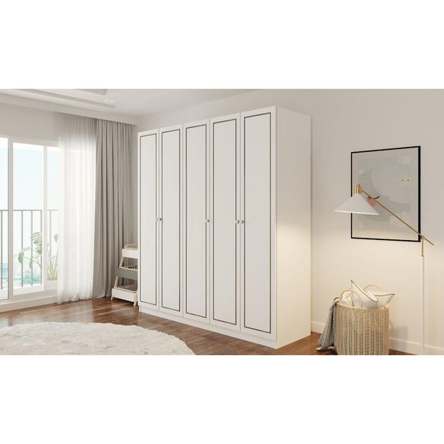 Vanatta 5 Door Manufactured Wood Wardrobe Mercer41 on Productcaster.