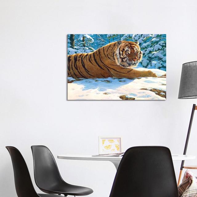 Tiger Snow by Jan Martin Mcguire - Wrapped Canvas Print Latitude Vive Size: 66.04cm H x 101.6cm W x 1.905cm D on Productcaster.