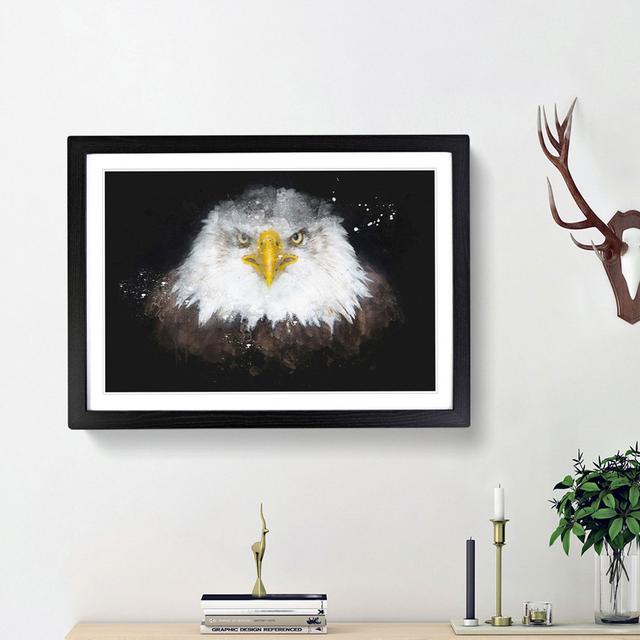 Bald Eagle Bird Paint Splash - Print East Urban Home Frame Option: Black Framed, Size: 45cm H x 63cm W x 2cm D on Productcaster.