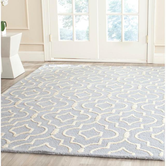 Sol Hand-Tufted Light Blue/Ivory Rug Canora Grey Rug Size: Rectangle 152 x 243cm on Productcaster.