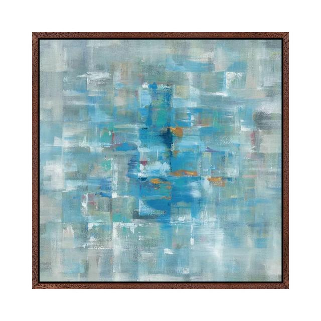 Abstract Squares by Danhui Nai - Graphic Art Print on Canvas 17 Stories Size: 93.98cm H x 93.98cm W x 3.81cm D, Format: Classic Brown Wood Framed on Productcaster.