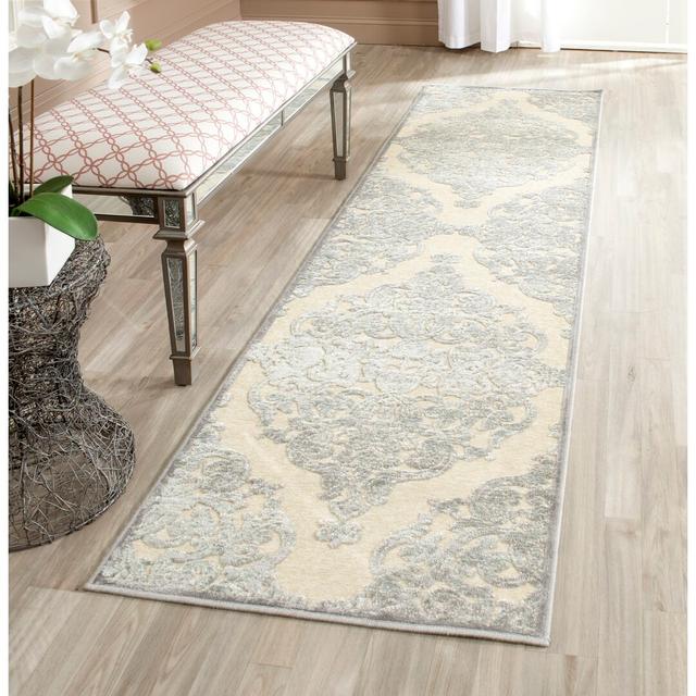 Eloise Power Loom Grey/Multi Rug Fleur De Lis Living Rug Size: Runner 67 x 240cm on Productcaster.