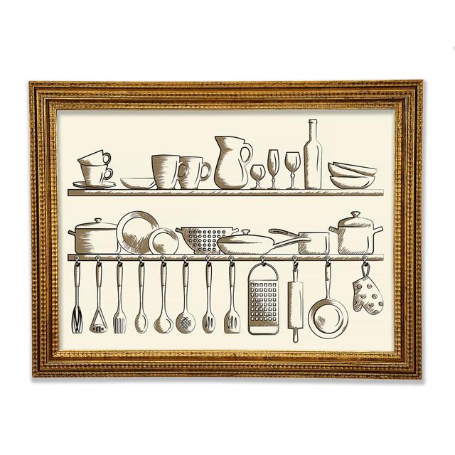 Utensils 6 - Print August Grove Size: 59.7cm H x 84.1cm W x 3cm D on Productcaster.