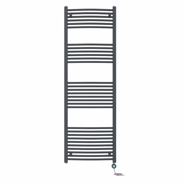 Kacey Curved Towel Rail Heated Towel Rails Belfry Heating Finish: Anthracite, Size: 180" H x 60" W x 5.6" D on Productcaster.