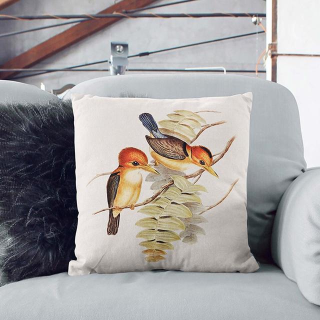 Billed Kingfishers by Elizabeth Gould Cushion with Filling East Urban Home Size: 55 x 55 cm on Productcaster.