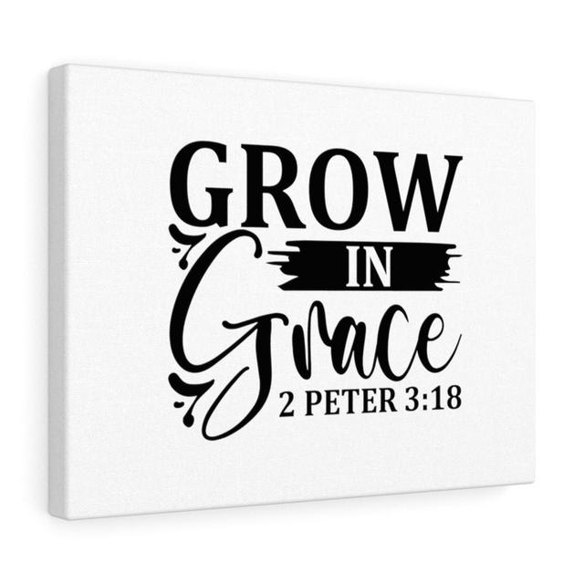 Grow in Grace 2 Peter 3:18 - Wrapped Canvas Typography Blue Elephant Size: 61cm H x 76cm W on Productcaster.