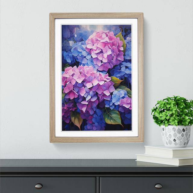 Hydrangea Informel No.2 - Single Picture Frame Print on Wood Big Box Art Size: 64cm H x 46cm W x 2cm D, Frame Colour: Oak Framed on Productcaster.