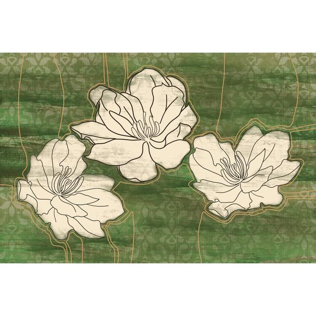 Flower Green - Wrapped Canvas Art Prints Marlow Home Co. Size: 30cm H x 46cm W x 3.8cm D on Productcaster.