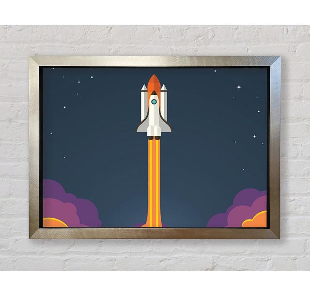 Rocket Ship Into Space - Single Picture Frame Print Bright Star Size: 42cm H x 59.7cm W x 3.4cm D on Productcaster.