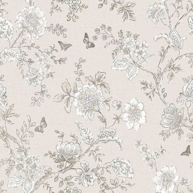 Piumafua 10m x 52.8cm Matte Wallpaper Roll Rosalind Wheeler Colour: Grey/Greige on Productcaster.