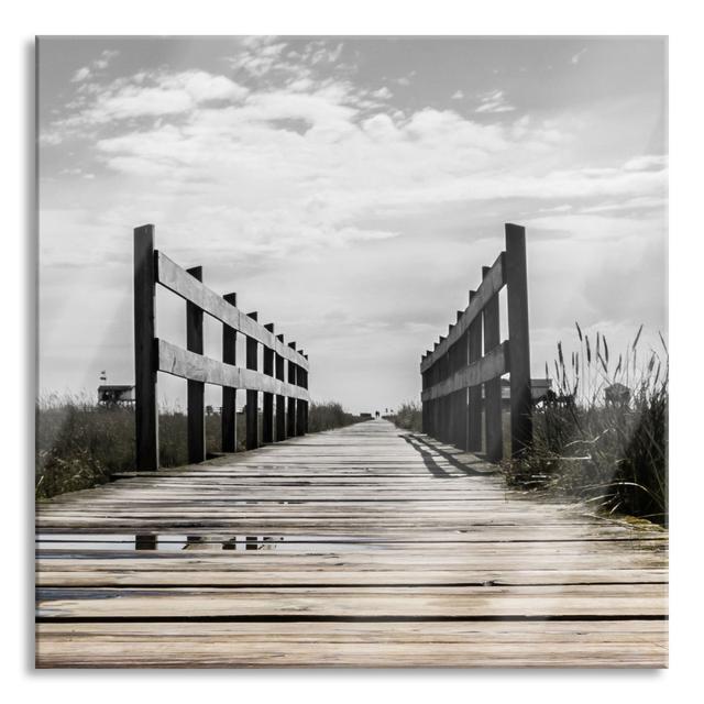 Jetty in the Landscape - Unframed Graphic Art on Glass Highland Dunes Size: 80cm H x 80cm W x 0.4cm D on Productcaster.