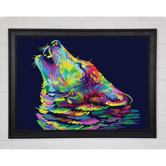 Howling Wolf In Colour - Print Union Rustic Size: 84.1cm H x 118.9cm W x 1.5cm D on Productcaster.