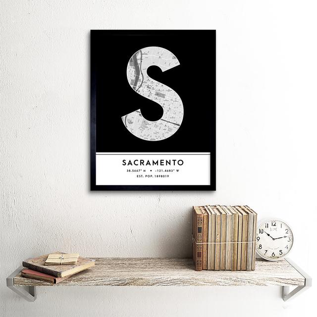 Sacramento Black & White - Single Picture Frame Typography Wee Blue Coo on Productcaster.