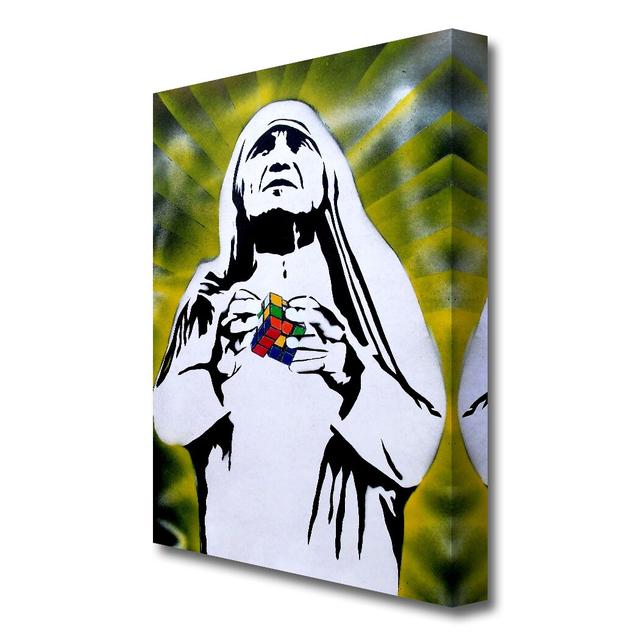 'Mother Teresa Rubiks Cube Urban' Graphic Art Print on Canvas East Urban Home Size: 50.8 cm H x 35.6 cm W on Productcaster.