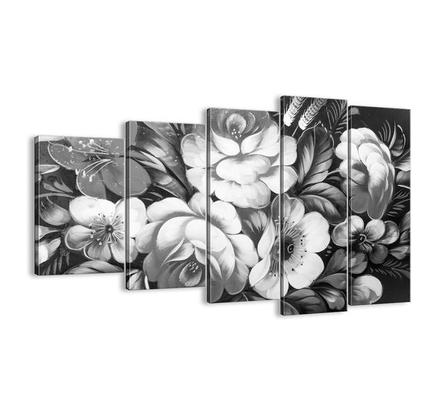 Beautiful Even in Grey - 5 Piece Unframed Graphic Art Print Set on Canvas Ophelia & Co. Size: 100cm H x 150cm W x 1.8cm D on Productcaster.