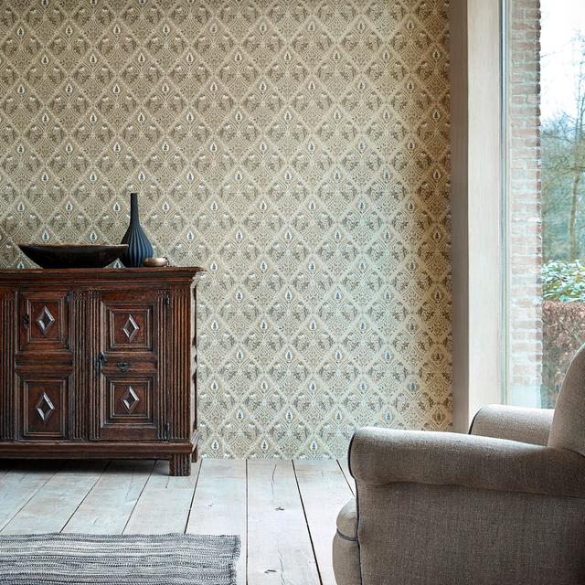 Pure Trellis 10.05m x 52cm Matte Wallpaper Roll Morris & Co Colour: Black on Productcaster.