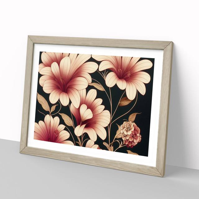 Stimulating Flowers - Picture Frame Graphic Art Marlow Home Co. Size: 34cm H x 46cm W x 2cm D, Frame Colour: Oak Framed on Productcaster.