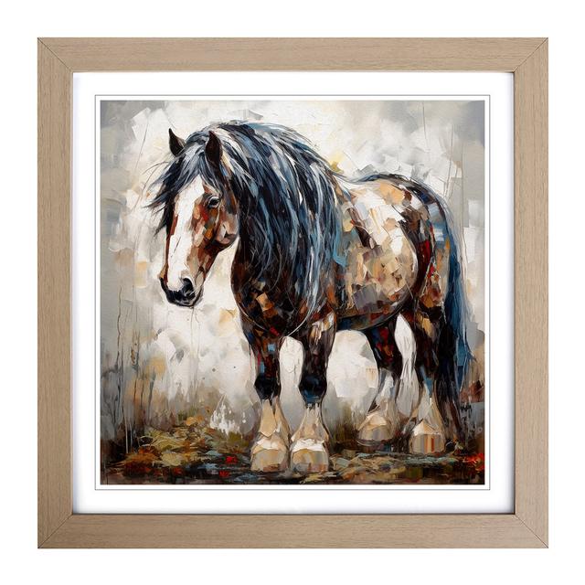 Shire Horse Expressionism No.3 - Print Marlow Home Co. Frame Colour: Oak on Productcaster.