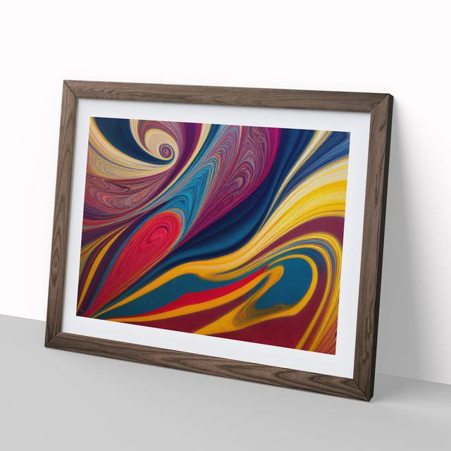 Modern Marbling Vol.6 Abstract - Picture Frame Graphic Art Metro Lane Frame Colour: Walnut, Size: 46cm H x 64cm W x 2cm D on Productcaster.