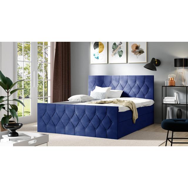 Boxspringbett Palco Marlow Home Co. Farbe: Blau, Größe: 120 x 200 cm on Productcaster.