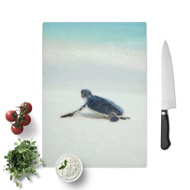 Tempered Glass New Born Sea Turtle Chopping Board East Urban Home Size: 20 cm W x 28.5 cm L on Productcaster.