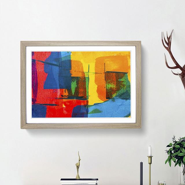 Abstract Art Painting Vol.42 by S.Johnson - Picture Frame Painting Print East Urban Home Frame Option: Oak Framed, Size: 36cm H x 48cm W x 2cm D on Productcaster.