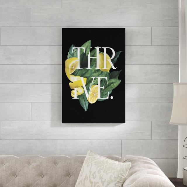 Prosper and Thrive II by Grace Popp - Wrapped Canvas Typography Print Blue Elephant Size: 76cm H x 51cm W on Productcaster.