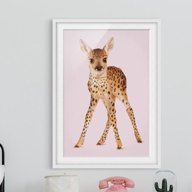 Leo Fawn by Jonas Loose - Picture Frame Graphic Art on Paper Union Rustic Frame Option: White Framed, Size: 70cm H x 50cm W x 2cm D on Productcaster.